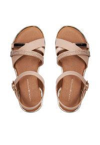 TOMMY HILFIGER - Tommy Hilfiger Sandały Flat Sandal T3A2-33252-0326 M Różowy. Kolor: różowy. Materiał: skóra #2