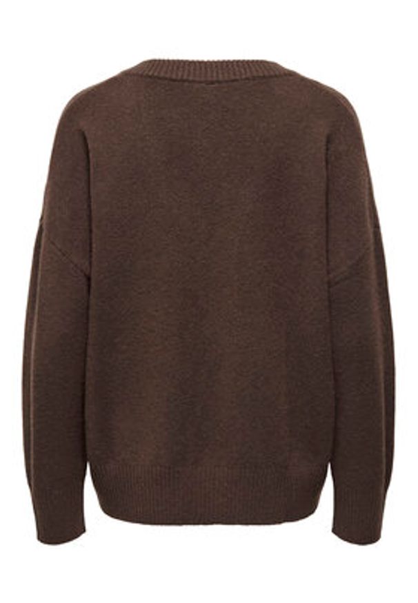 only - ONLY Sweter Mari 15360940 Brązowy Loose Fit. Kolor: brązowy. Materiał: syntetyk