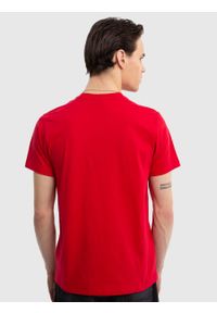 Big-Star - Koszulka męska bawełniana z logo BIG STAR czerwona Flynn 603. Okazja: na co dzień. Kolor: czerwony. Materiał: bawełna. Wzór: nadruk. Styl: casual, klasyczny