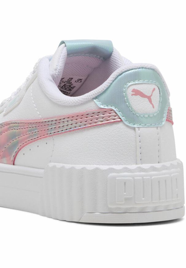 Puma - Dziecięce sneakersy Carina 3.0 Space Belle PUMA White Pinkscape Pink. Kolor: biały, różowy, wielokolorowy. Sport: tenis
