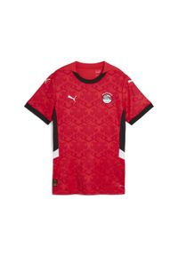 Puma - Damska koszulka domowa Egipt 2025 PUMA. Kolor: czerwony, czarny, wielokolorowy. Wzór: kolorowy. Sport: piłka nożna