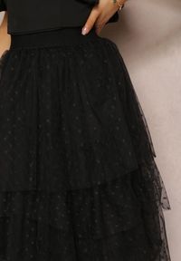 Renee - Czarna Tiulowa Spódnica z Falbankami Mairin. Kolor: czarny. Materiał: tiul. Wzór: aplikacja #4