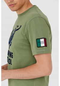Aeronautica Militare - AERONAUTICA MILITARE Zielony bawełniany t-shirt męski, Rozmiar XXL. Kolor: zielony. Materiał: bawełna. Długość rękawa: krótki rękaw. Długość: krótkie #4