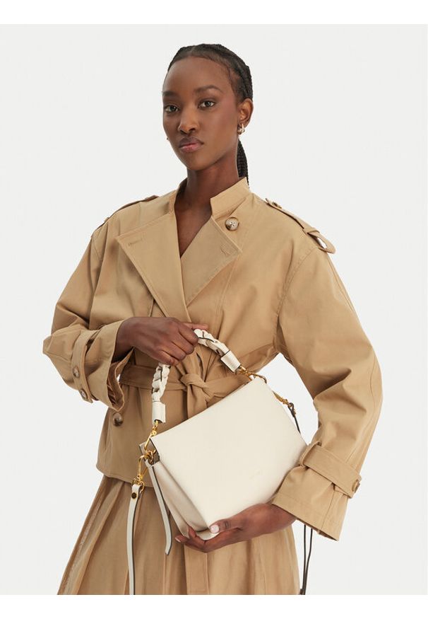 Coccinelle Torebka BOHEME GRANA DOUBLE Biały. Kolor: biały. Materiał: skórzane