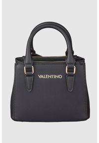 Valentino by Mario Valentino - VALENTINO Mała czarna torebka klasyczna Zero Re Shopping. Kolor: czarny. Wzór: paski. Styl: klasyczny