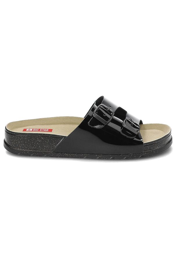 Big-Star - Czarne Klapki Big Star Wygodne Skórzane Buty. Okazja: na co dzień. Kolor: czarny. Materiał: skóra. Sezon: lato. Styl: casual, elegancki