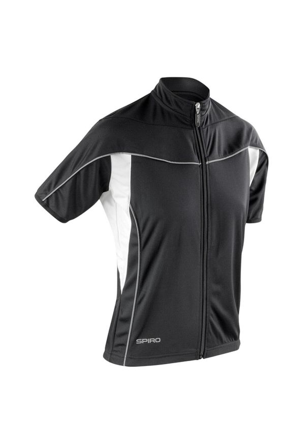 SPIRO - Damska Koszulka Bikewear Performance Z Pełnym Zamkiem Błyskawicznym. Kolor: biały, wielokolorowy, czarny