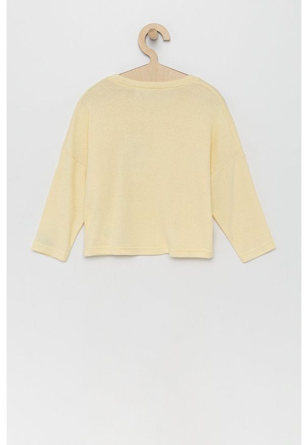Name it Sweter dziecięcy kolor żółty lekki. Kolor: żółty. Materiał: dzianina