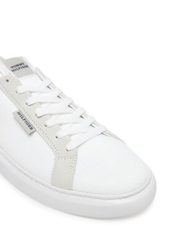 TOMMY HILFIGER - Tommy Hilfiger Sneakersy Light Cupsole Knit Seasonal FM0FM05403 Biały. Kolor: biały. Materiał: materiał