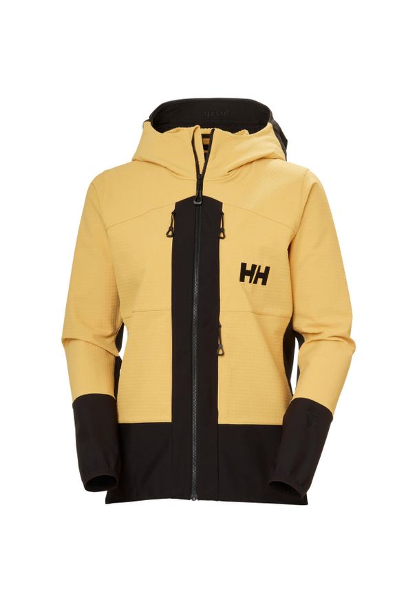 Damska wodoodporna kurtka z kapturem Helly Hansen Odin Bc Softshell. Typ kołnierza: kaptur. Kolor: beżowy, wielokolorowy, żółty. Materiał: softshell