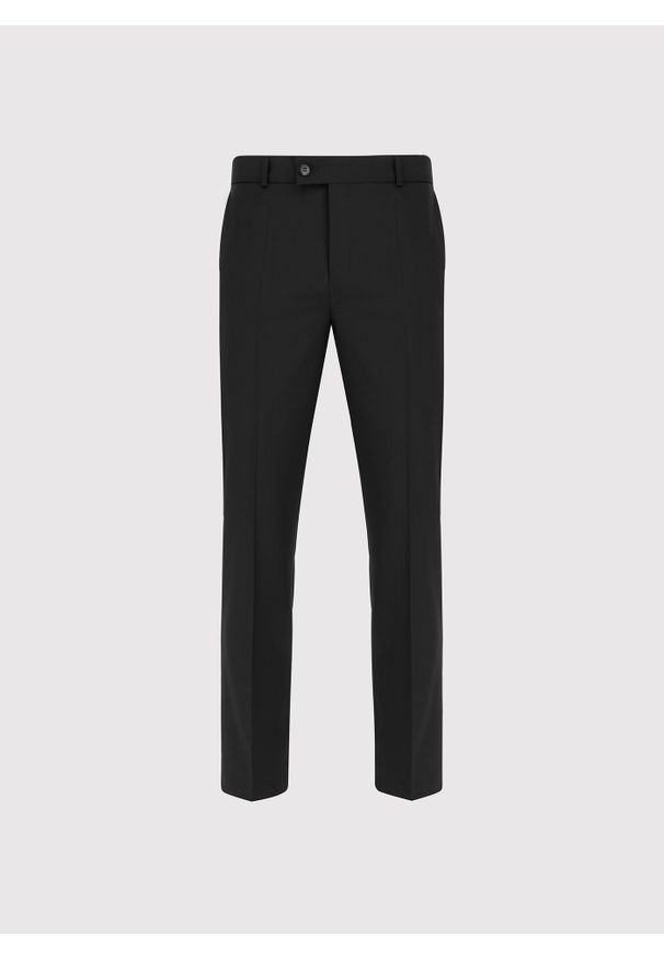 Pako Lorente - PAKO LORENTE – Wełniane spodnie garniturowe w kolorze czarnym. Okazja: na spotkanie biznesowe. Kolor: czarny. Materiał: wełna. Styl: biznesowy, elegancki