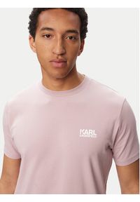 Karl Lagerfeld - KARL LAGERFELD T-Shirt 755781 563235 Różowy Regular Fit. Typ kołnierza: dekolt w karo. Kolor: różowy. Materiał: bawełna #4