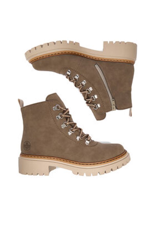 Rieker Trzewiki CEO-72624-64 Beżowy. Kolor: beżowy. Materiał: materiał, syntetyk