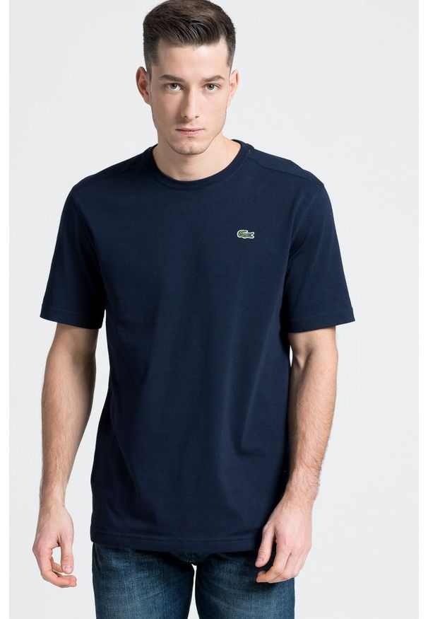 Lacoste - T-shirt. Okazja: na co dzień. Kolor: niebieski. Materiał: dzianina. Wzór: gładki. Styl: casual