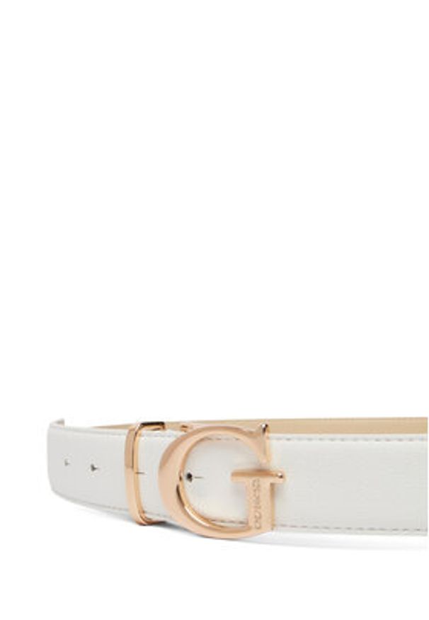 Guess Pasek Damski BW9362 P6230 Biały. Kolor: biały. Materiał: skóra