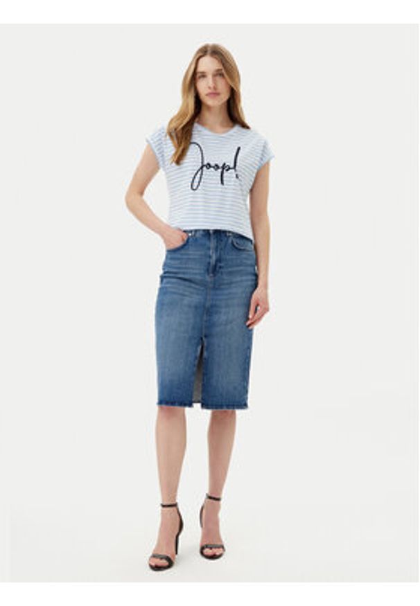 JOOP! T-Shirt 58 252JE58Teri 30046240 Błękitny Regular Fit. Kolor: niebieski. Materiał: bawełna