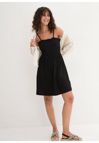 bonprix - Sukienka dżersejowa z czystej bawełny organicznej. Kolor: czarny. Materiał: jersey, bawełna. Długość rękawa: na ramiączkach #2