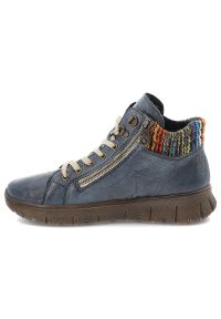 Niebieskie Botki Rieker Wygodne Buty Damskie. Kolor: niebieski #5