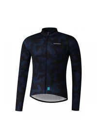 SHIMANO - Koszulka rowerowa męska Shimano Vertex Printed JRSY z długim rękawem. Kolor: czarny. Długość rękawa: długi rękaw. Długość: długie