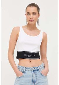 Miss Sixty t-shirt damski kolor beżowy. Kolor: beżowy. Wzór: aplikacja. Styl: klasyczny #3