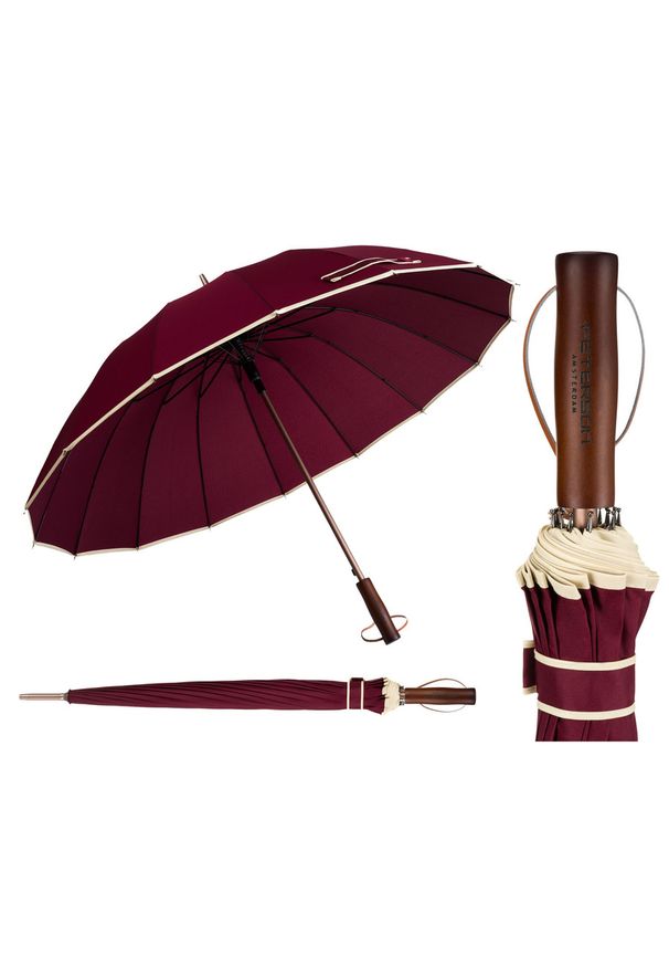 Czerwony, elegancki parasol Peterson PTN UMB-02L. Kolor: czerwony