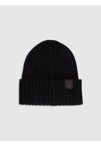 4f - 4F Czapka beanie dziecięca - czarna Uniwersalny. Kolor: czarny. Materiał: wiskoza, dzianina. Wzór: gładki. Sezon: zima. Styl: klasyczny, sportowy, casual, elegancki