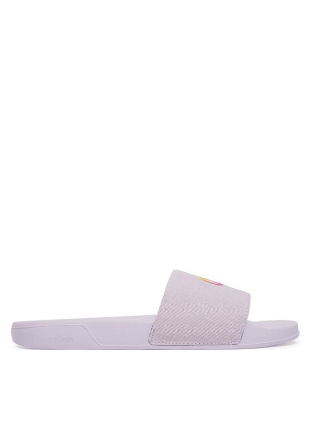 Calvin Klein Klapki Essential Slide Pride Cv Wn HW0HW03297 Fioletowy jasny. Kolor: fioletowy. Materiał: materiał
