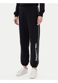 Karl Lagerfeld - KARL LAGERFELD Spodnie dresowe A2W10149 Czarny Regular Fit. Kolor: czarny. Materiał: bawełna #1