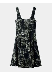 Desigual Sukienka letnia Tually 24SWVK09 Czarny Regular Fit. Kolor: czarny. Materiał: wiskoza. Sezon: lato #3