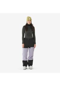 WEDZE - Spodnie narciarskie i snowboardowe damskie Quechua 500 AM. Kolor: fioletowy, wielokolorowy, czarny. Materiał: materiał. Długość: długie. Sezon: zima. Sport: narciarstwo, snowboard