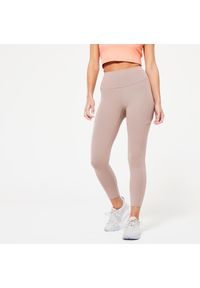 DOMYOS - Legginsy 7/8 fitness damskie Domyos 520. Stan: podwyższony. Materiał: elastan, materiał, poliester, bawełna. Sport: fitness