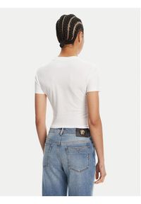 Versace Jeans Couture T-Shirt 78HAHC05 Biały Slim Fit. Kolor: biały. Materiał: bawełna