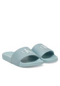 Calvin Klein Jeans Klapki Slide Monogram Wn YW0YW01835 Niebieski. Kolor: niebieski. Materiał: materiał #6