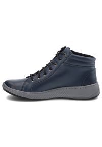 Granatowe Botki Wasak Damskie Wygodne Buty. Okazja: na co dzień, na spacer. Kolor: niebieski. Materiał: skóra. Szerokość cholewki: normalna. Styl: casual, sportowy, elegancki #5