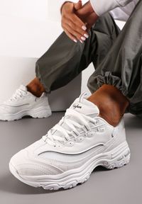 Renee - Białe Sneakersy Sznurowane na Grubej Podeszwie Brittney. Kolor: biały #3
