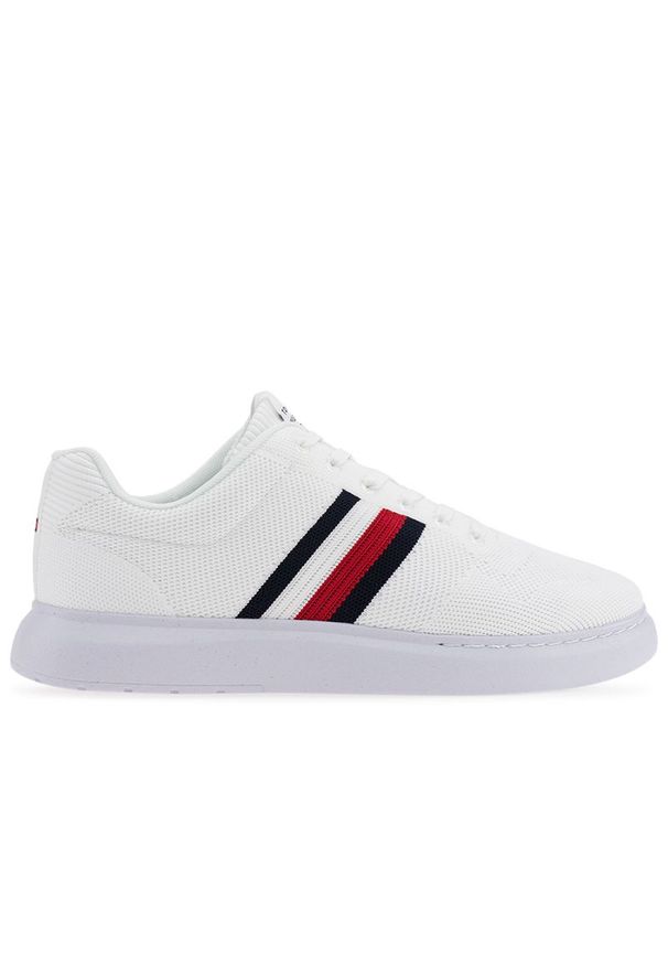 TOMMY HILFIGER - Buty Tommy Hilfiger Lightweight Cupsole FM0FM04587-YBS - białe. Okazja: na co dzień. Kolor: biały. Materiał: tkanina, poliester, dzianina, materiał. Szerokość cholewki: normalna