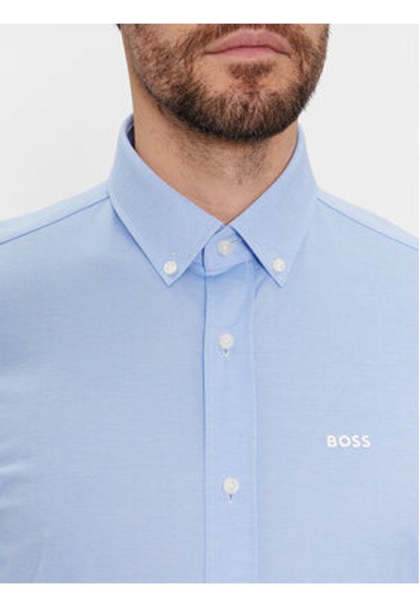 BOSS - Boss Koszula 50469378 Błękitny Regular Fit. Kolor: niebieski. Materiał: syntetyk, bawełna