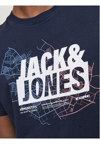Jack & Jones - Jack&Jones T-Shirt Map Logo 12252376 Granatowy Standard Fit. Kolor: niebieski. Materiał: bawełna #4
