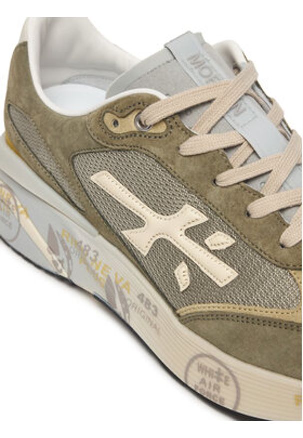 Premiata Sneakersy Moerun Var 8300 Zielony. Kolor: zielony. Materiał: skóra, zamsz