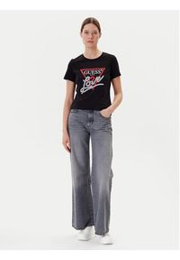 Guess T-Shirt W5YI40 I3Z14 Czarny Regular Fit. Kolor: czarny. Materiał: bawełna