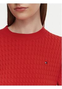 TOMMY HILFIGER - Tommy Hilfiger Sweter WW0WW44993 Czerwony Regular Fit. Kolor: czerwony. Materiał: bawełna #5