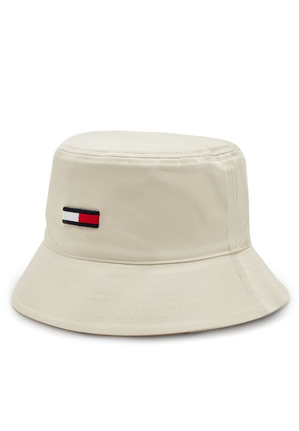 Tommy Jeans Kapelusz Tjw Elongated Flag Bucket Hat AW0AW16381 Écru. Materiał: materiał