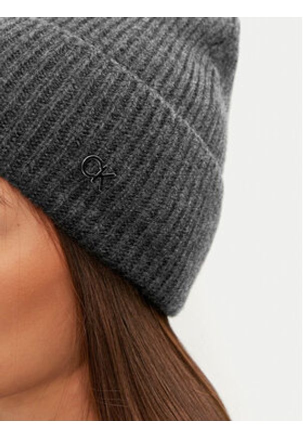 Calvin Klein Czapka Chunky K60K612873 Szary. Kolor: szary. Materiał: wełna