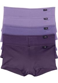 bonprix - Figi panty (5 par). Kolor: fioletowy. Materiał: materiał. Wzór: gładki, aplikacja, kwiaty #1