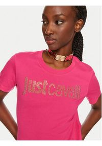 Just Cavalli Sukienka codzienna 76PAOE04 Różowy Regular Fit. Okazja: na co dzień. Kolor: różowy. Materiał: bawełna. Typ sukienki: proste. Styl: casual #4
