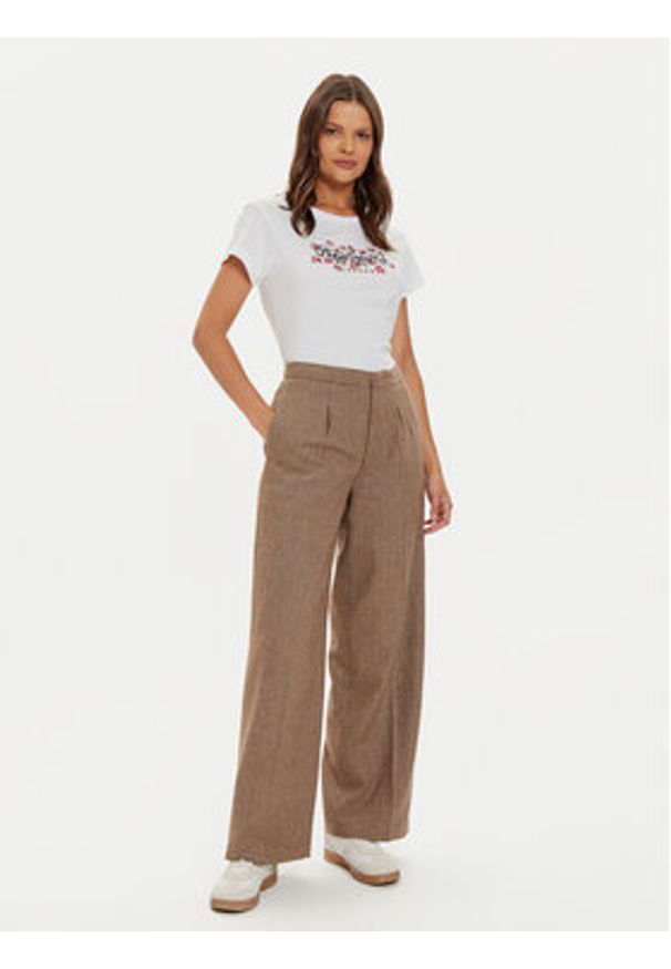 Pepe Jeans T-Shirt Ginny PL505945 Biały Regular Fit. Kolor: biały. Materiał: bawełna