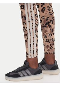 Adidas - adidas Legginsy Animal Print 3-Stripes JM1865 Beżowy Slim Fit. Kolor: beżowy. Materiał: bawełna. Wzór: nadruk #4