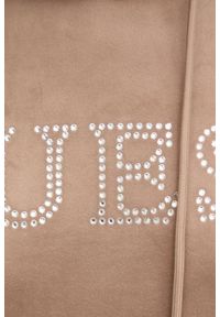 Guess - GUESS Brązowa welurowa damska bluza Couture. Kolor: brązowy. Materiał: welur #6