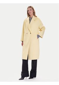 ViCOLO Płaszcz wełniany TF0003 Żółty Regular Fit. Kolor: żółty. Materiał: syntetyk #4