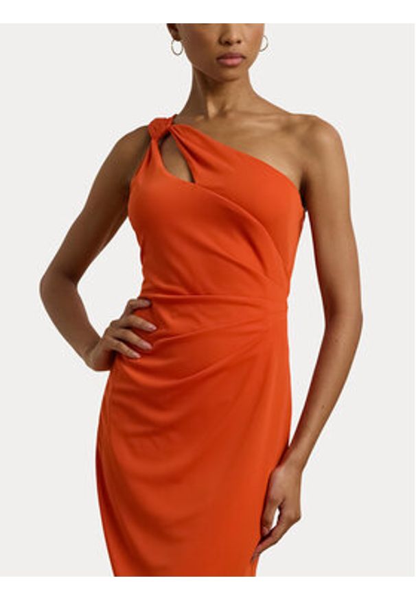Lauren Ralph Lauren - LAUREN RALPH LAUREN Sukienka koktajlowa 253903046003 Pomarańczowy Slim Fit. Kolor: pomarańczowy. Materiał: syntetyk. Styl: wizytowy